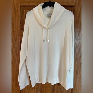 Chico’s Zenergy Cotton Cashmere Cowl Dolman Pullover Sweater. Ecru/Cream Size 1